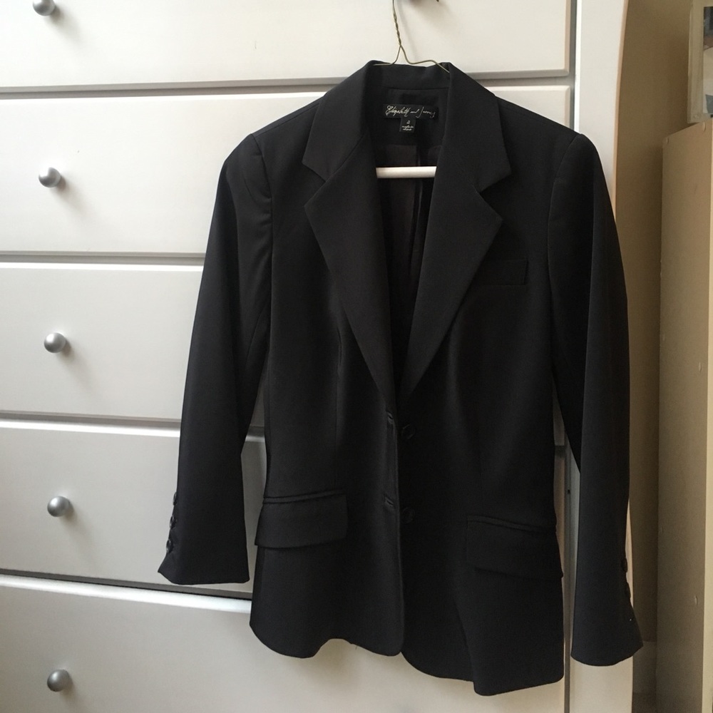 Elizabeth and James 3/4 sleeve black blazer